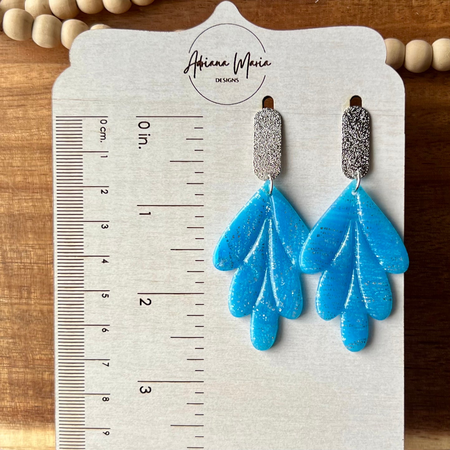 Blue & Silver Translucent Polymer Clay Earrings