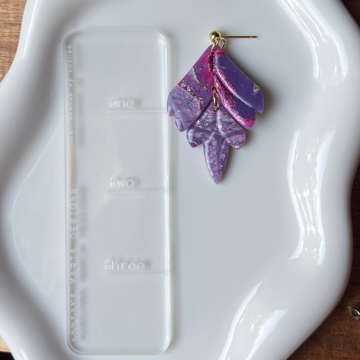 Dream In Purple: Agate Marbled Polymer Clay Earrings