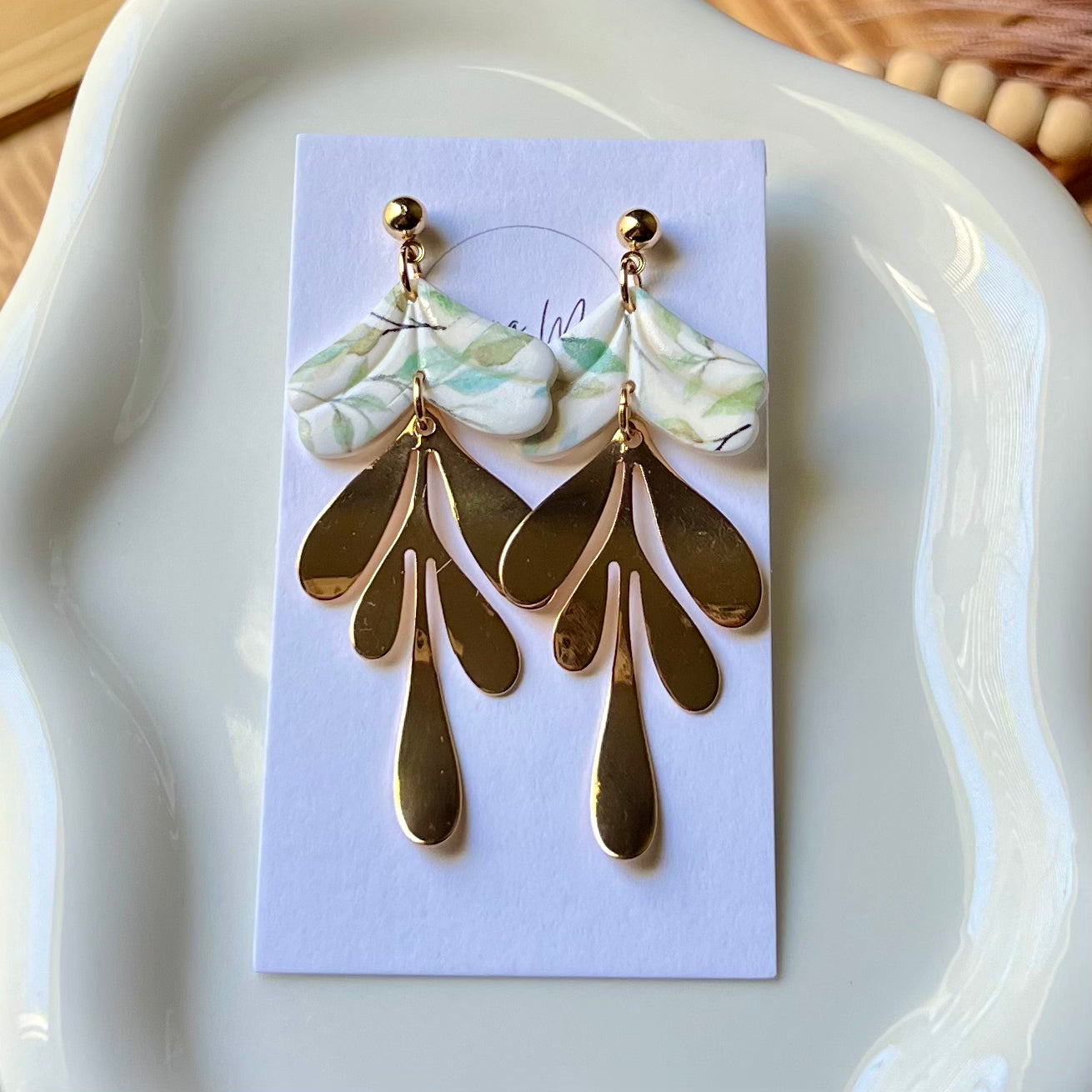 Spring Floral Polymer Clay Dangle Earrings