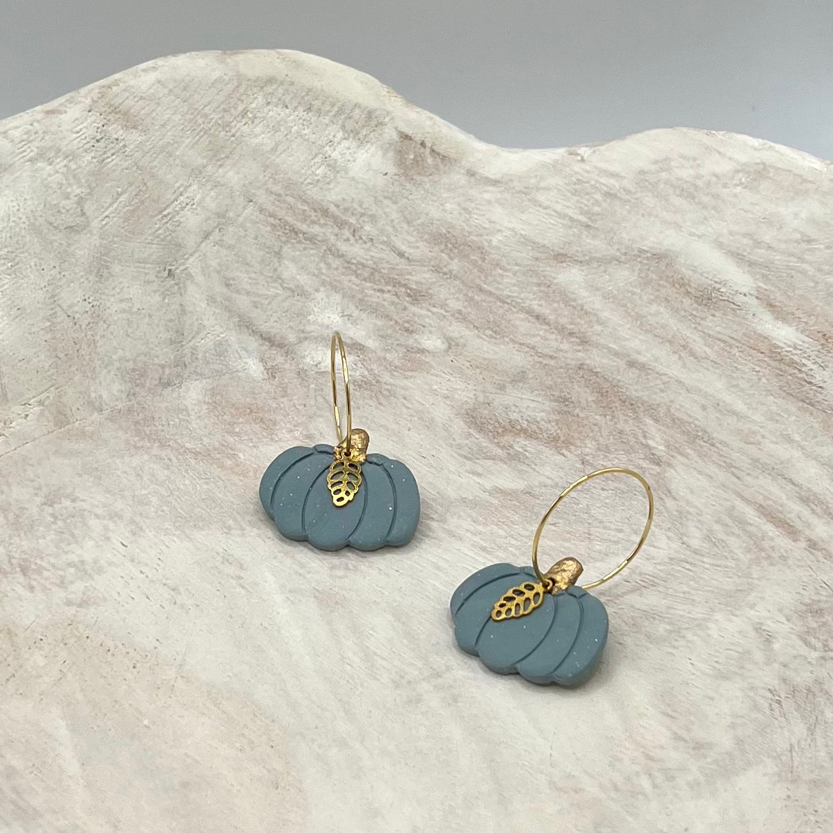 Pumpkin Polymer Clay Hoop Earrings