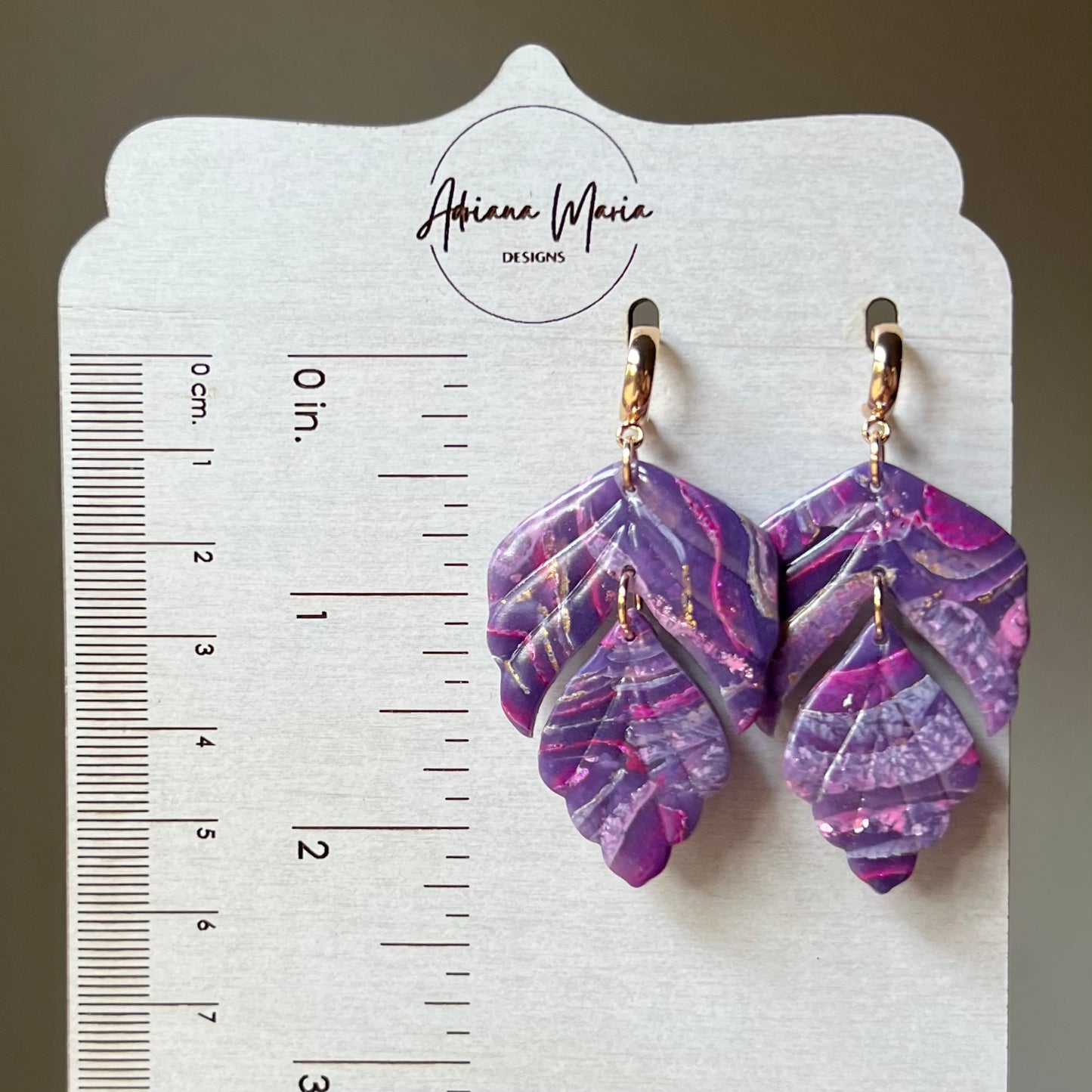 Dream In Purple: Agate Marbled Polymer Clay Earrings