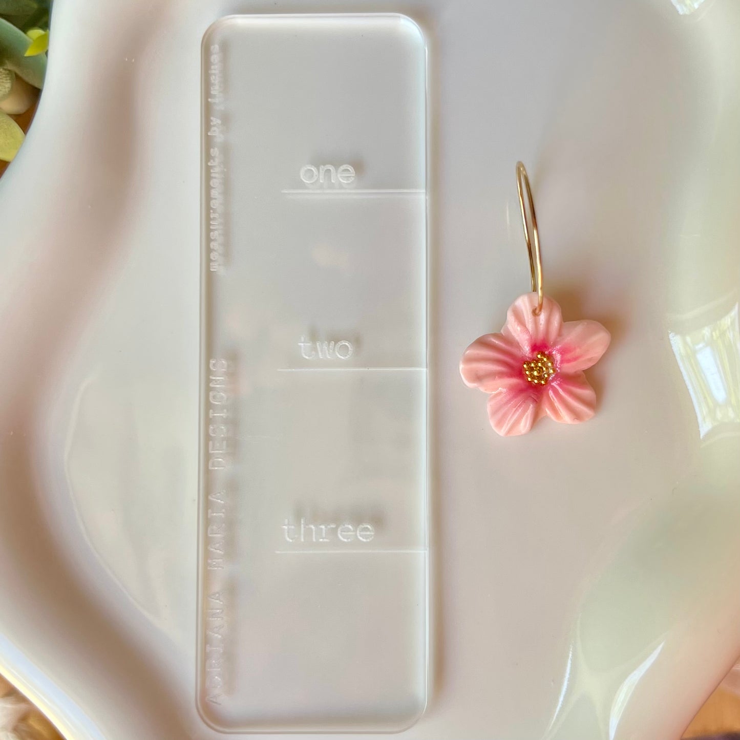 Cherry Blossom Sakura Flower Clay Hoop Earrings