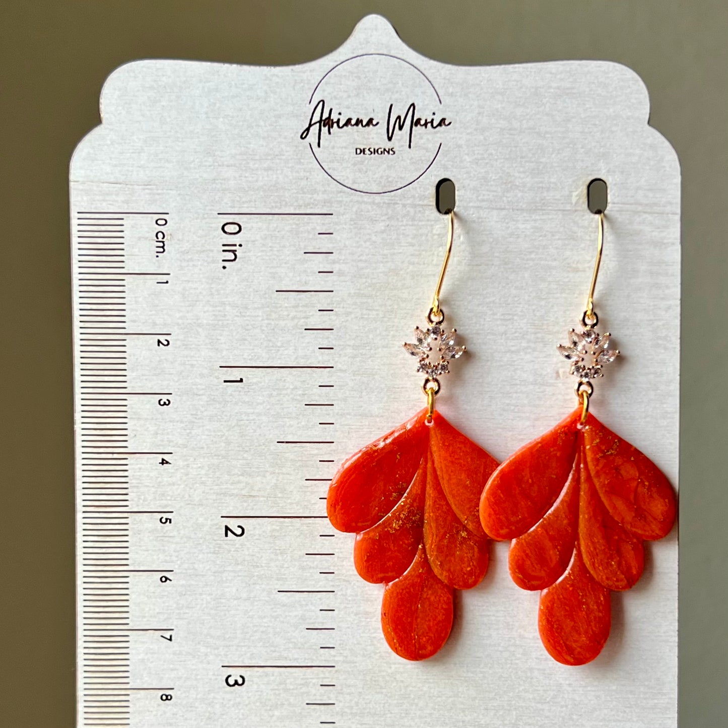Red Marbled Polymer Clay Earrings