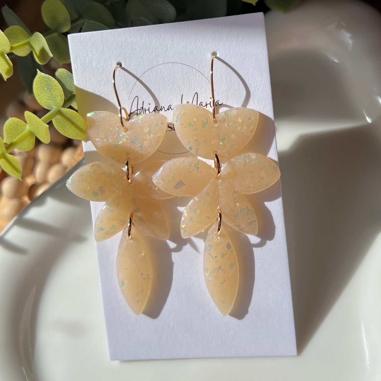 Opal Polymer Clay Statement Earrings
