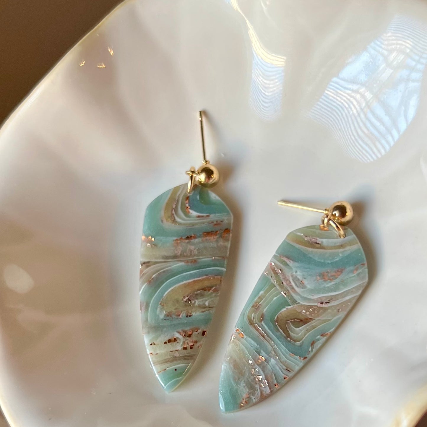 Ethereal Waves Collection: Dagger Polymer Clay Earrings