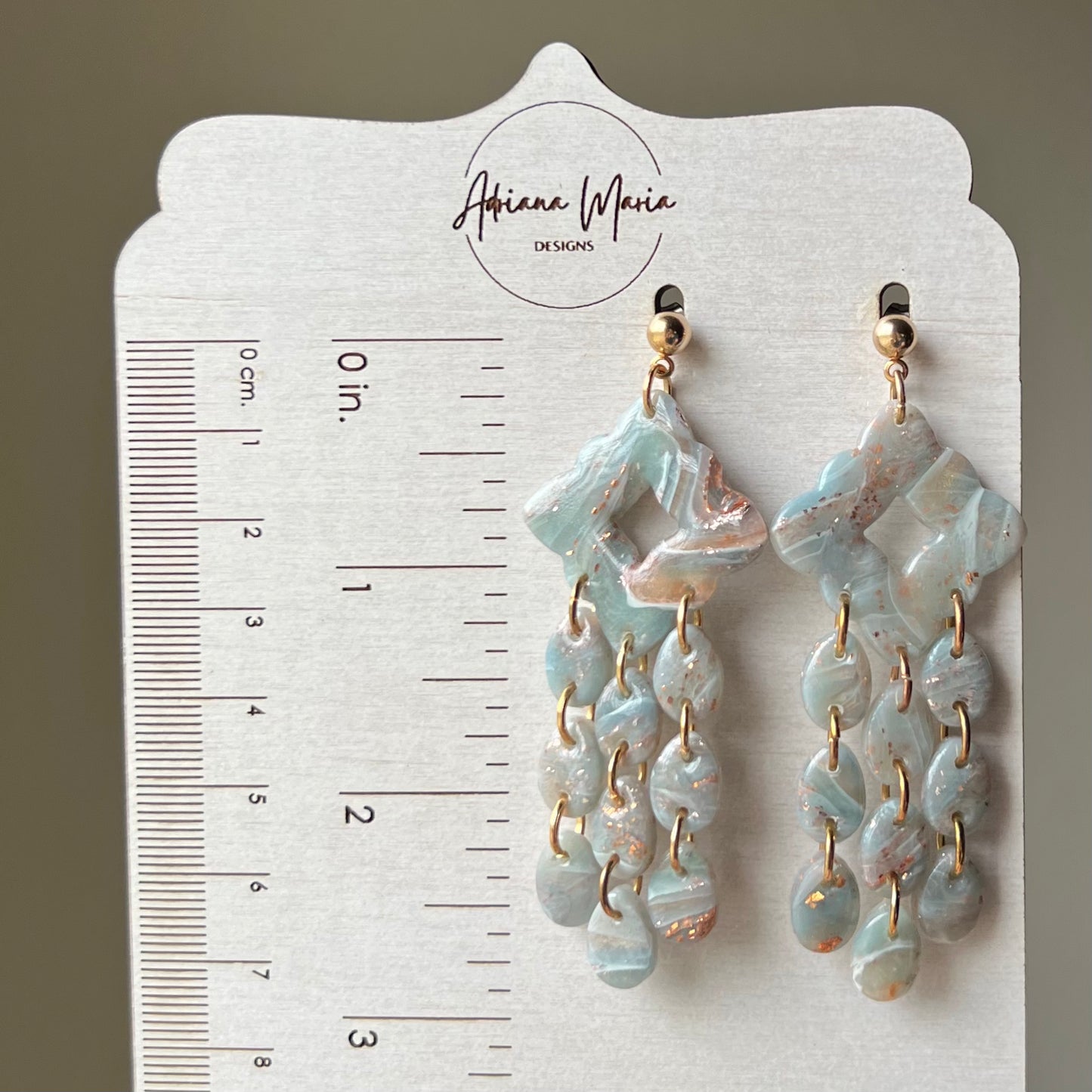 Ethereal Waves Collection: Chandelier Polymer Clay Statement Earrings