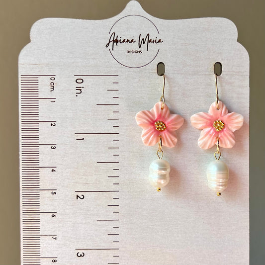 Cherry Blossom Sakura Flower & Polymer Clay Earrings