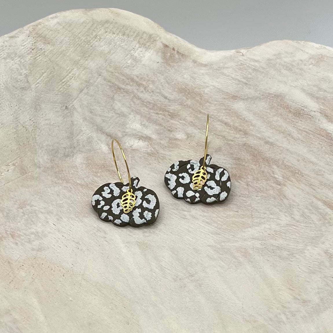 Pumpkin Polymer Clay Hoop Earrings