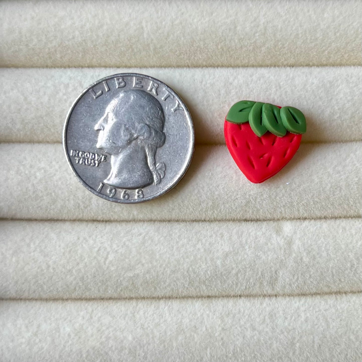 Strawberry Polymer Clay Stud Earrings