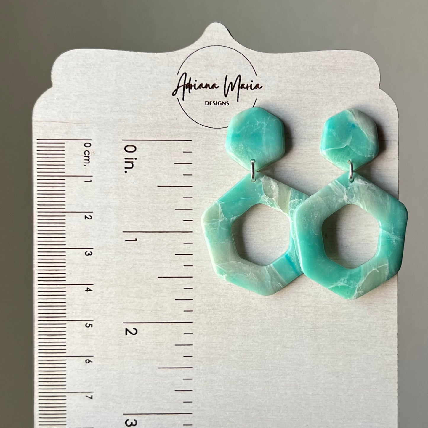 Ocean Waves Marbled Polymer Clay Earrings