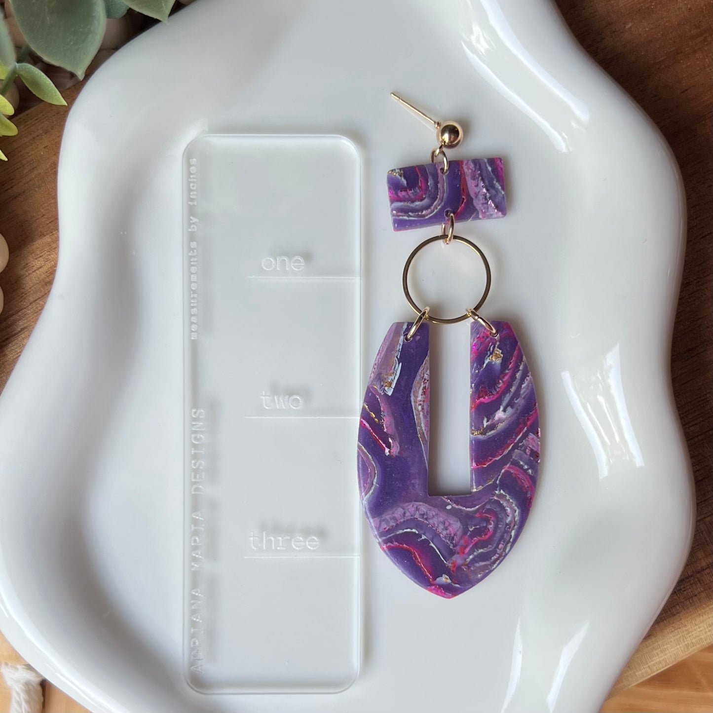 Dream In Purple: Agate Marbled Polymer Clay Statement Earrings