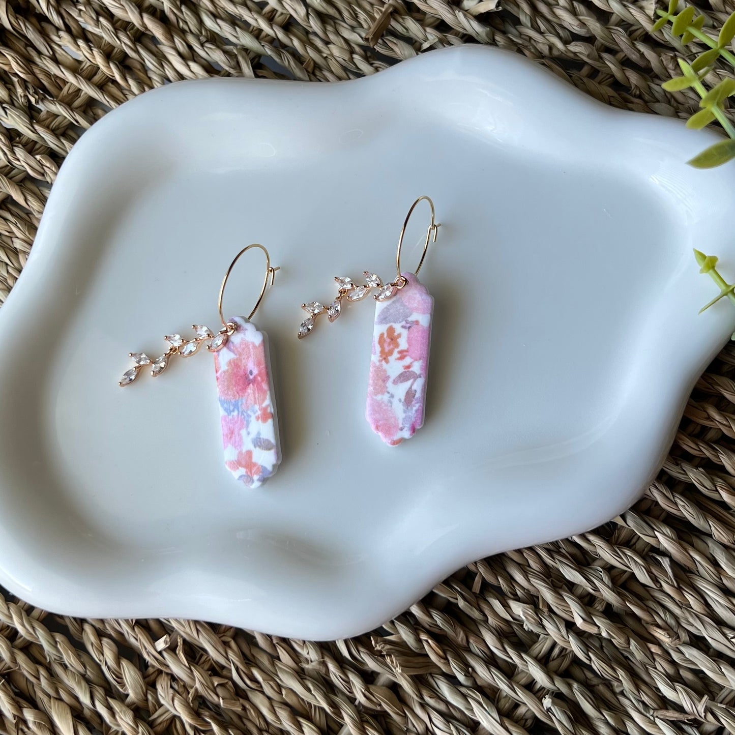 Soft Bloom Polymer Clay Earrings