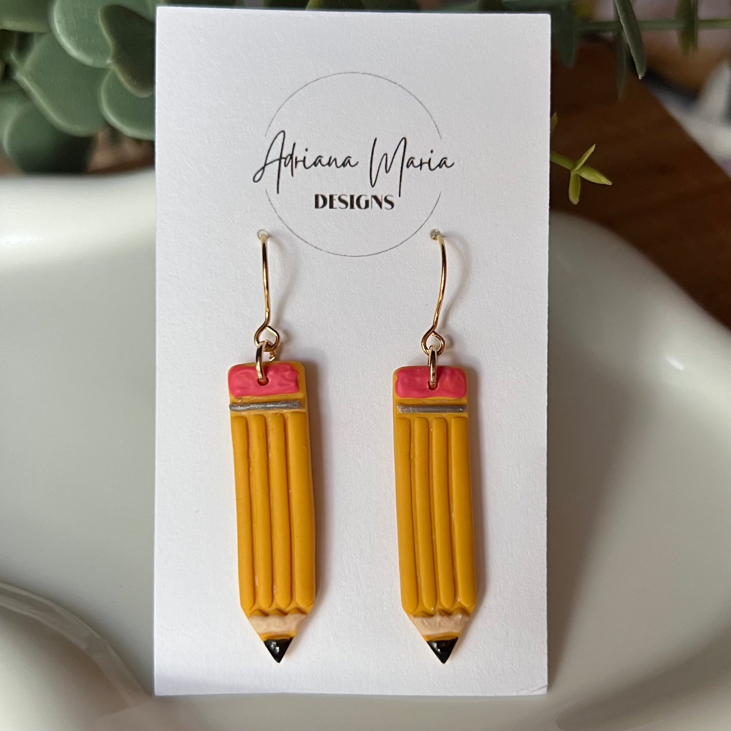 Back To School Pencil Polymer Clay Earrings - Teacher Appreciation Gift