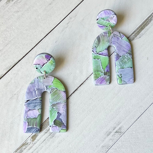 Watercolor Polymer Clay Earrings