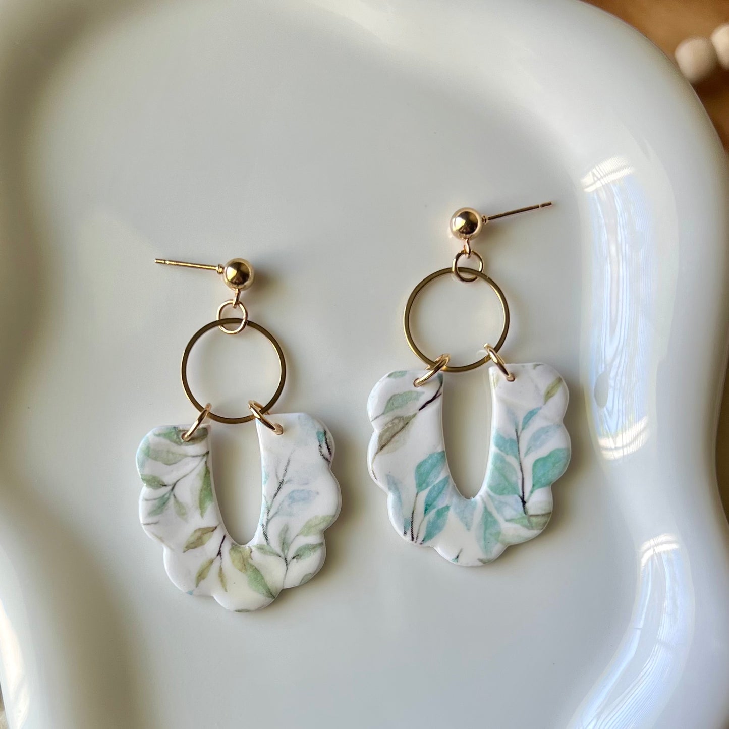 Spring Floral Polymer Clay Dangle Earrings