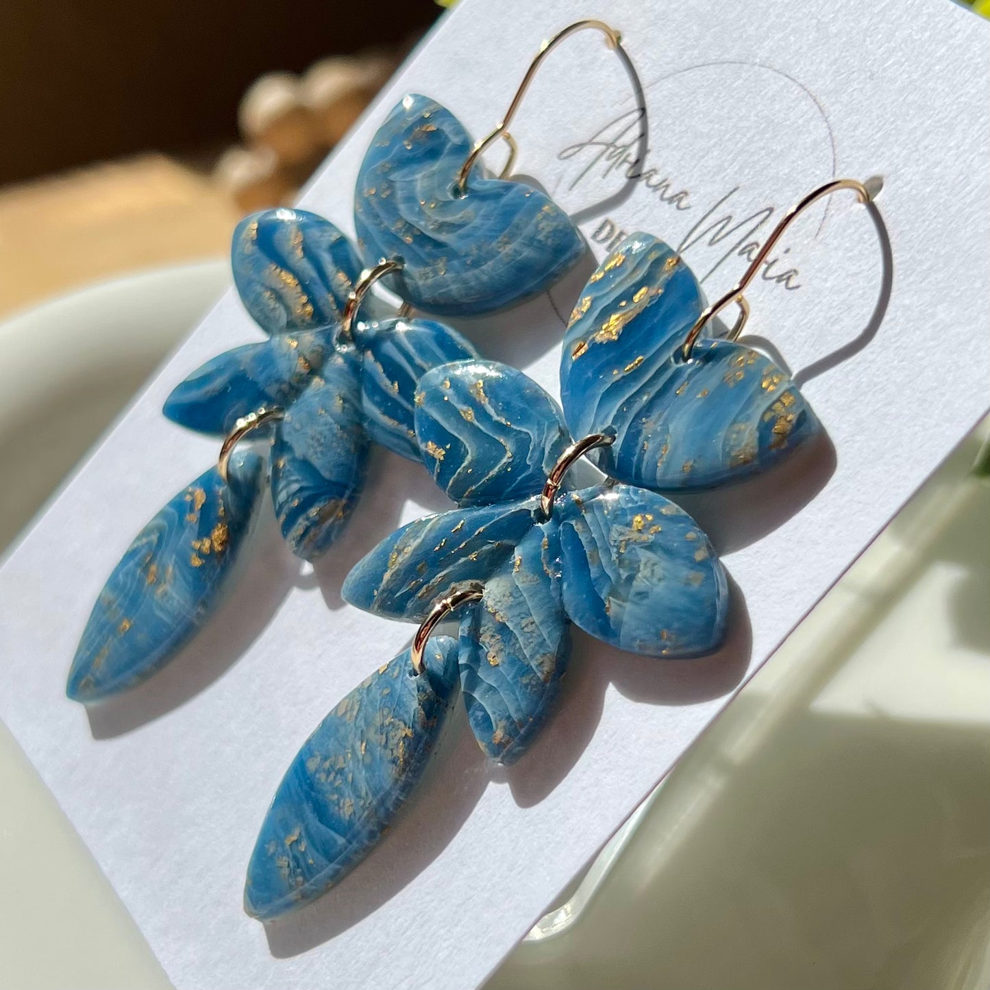 Blue Agate Polymer Clay Earrings