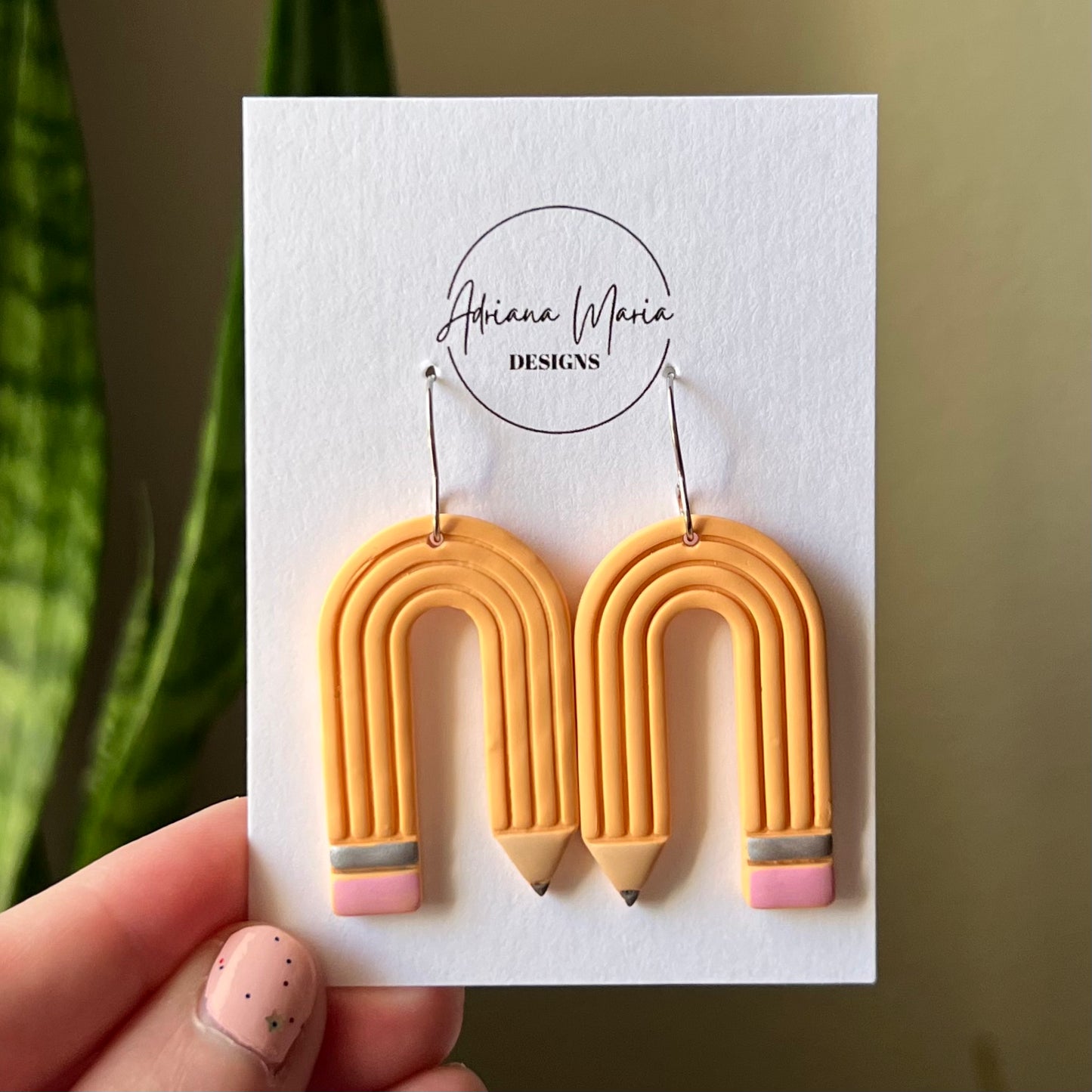 Pencil Arch Clay Earrings