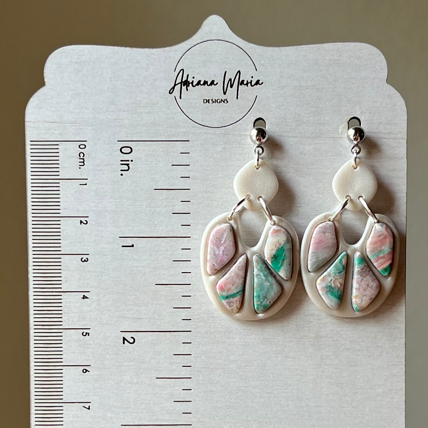 Marbled Bezel Polymer Clay Earrings