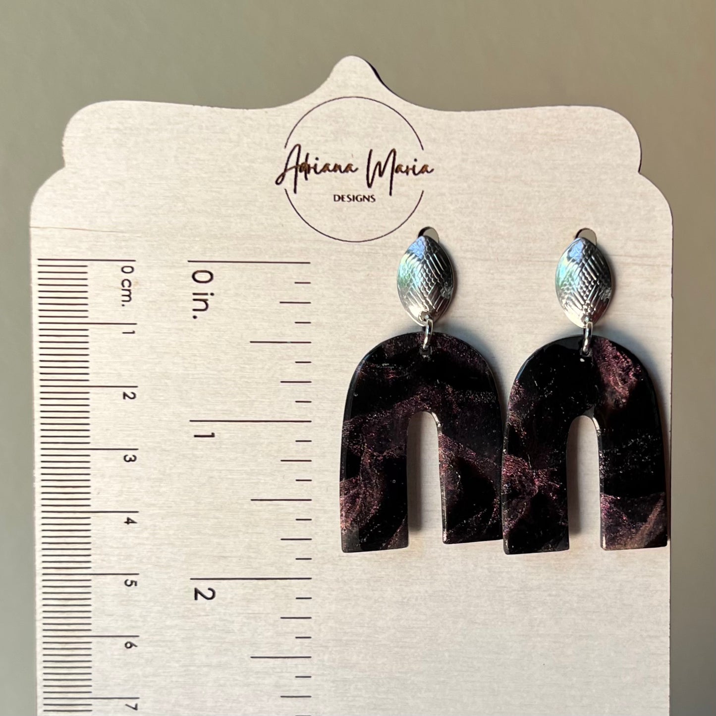 Midnight Magic: Arch Polymer Clay Earrings