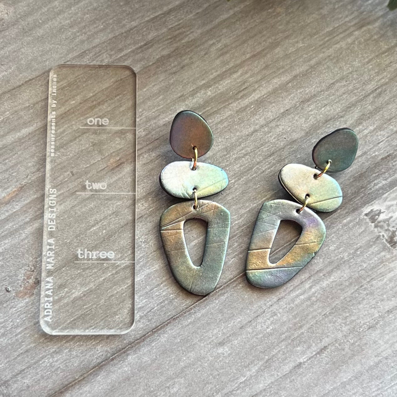 Mica Painted Polymer Clay Earrings