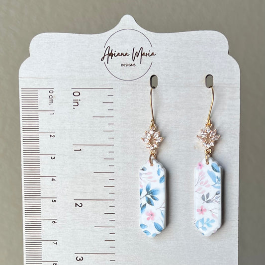 Floral Print Polymer Clay Earrings