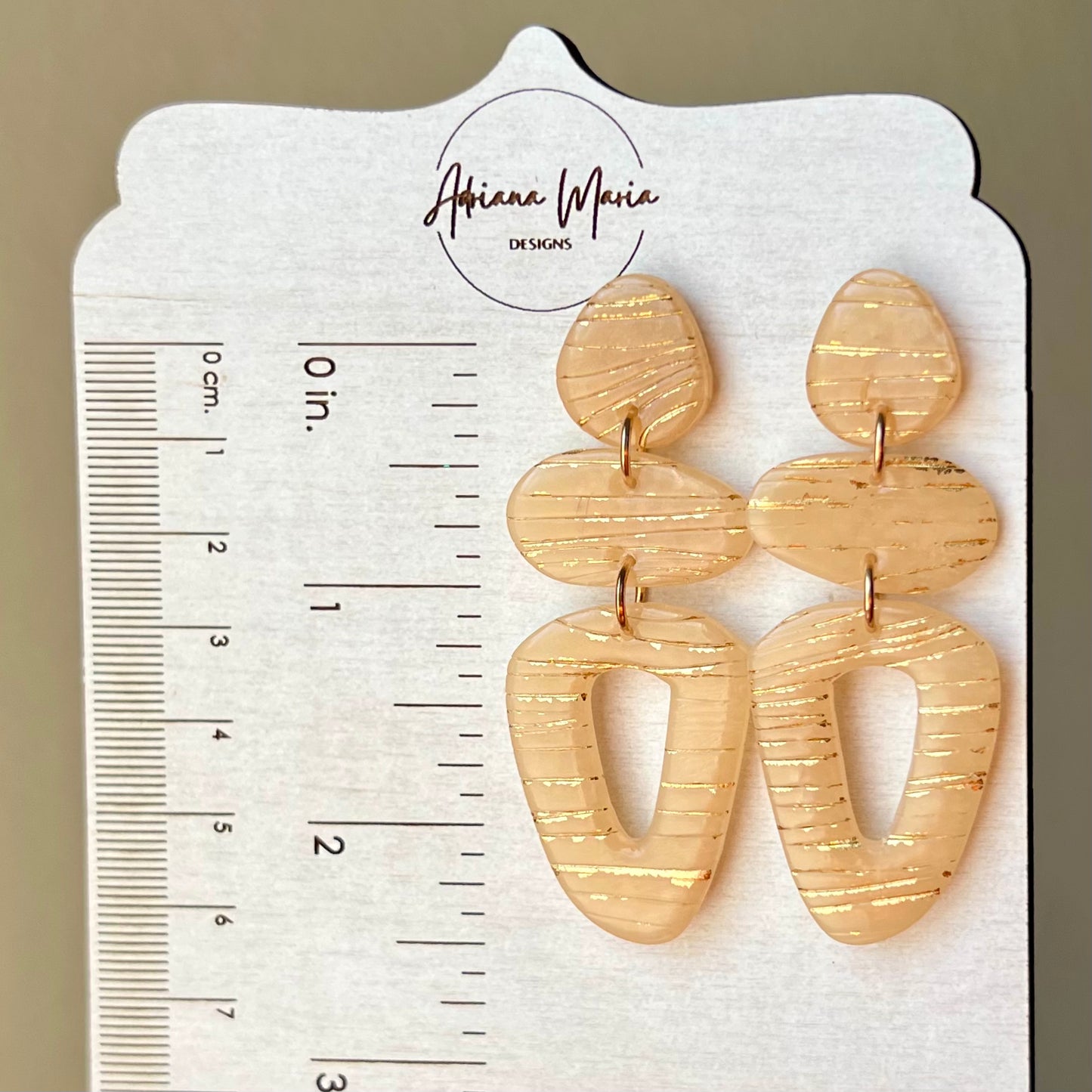 Beige Translucent Polymer Clay Earrings