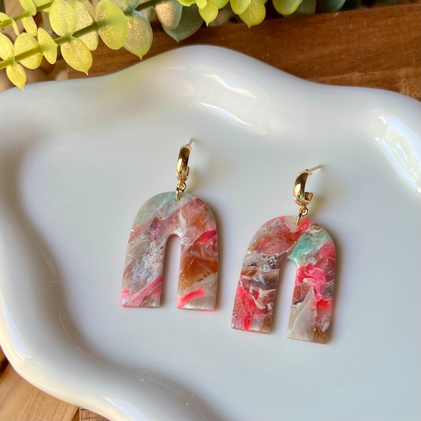Color Flux Polymer Clay Earrings