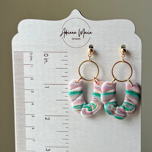 Agate Inspired Polymer Clay Earrings