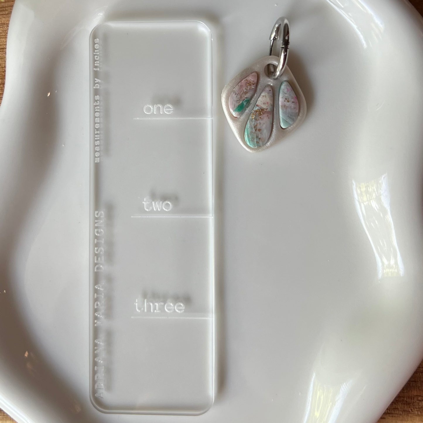 Marbled Bezel Polymer Clay Huggie Hoop Earrings