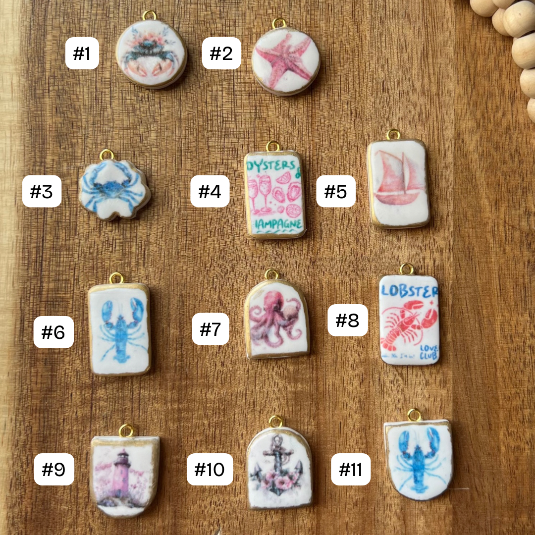 Nautical Coastal Themed Polymer Clay Charms
