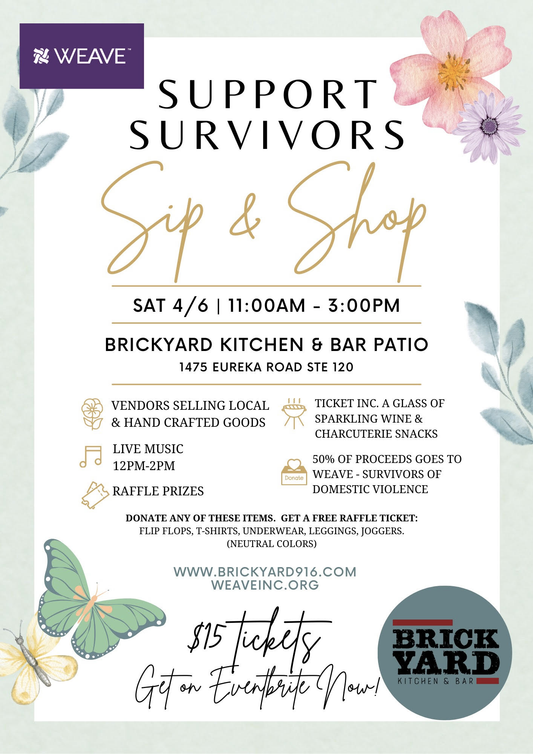 WEAVE Support Survivors Sip & Shop - Brickyard Kitchen & Bar Patio, Roseville CA