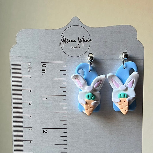 Bunny Rabbit Gnome Polymer Clay Earrings