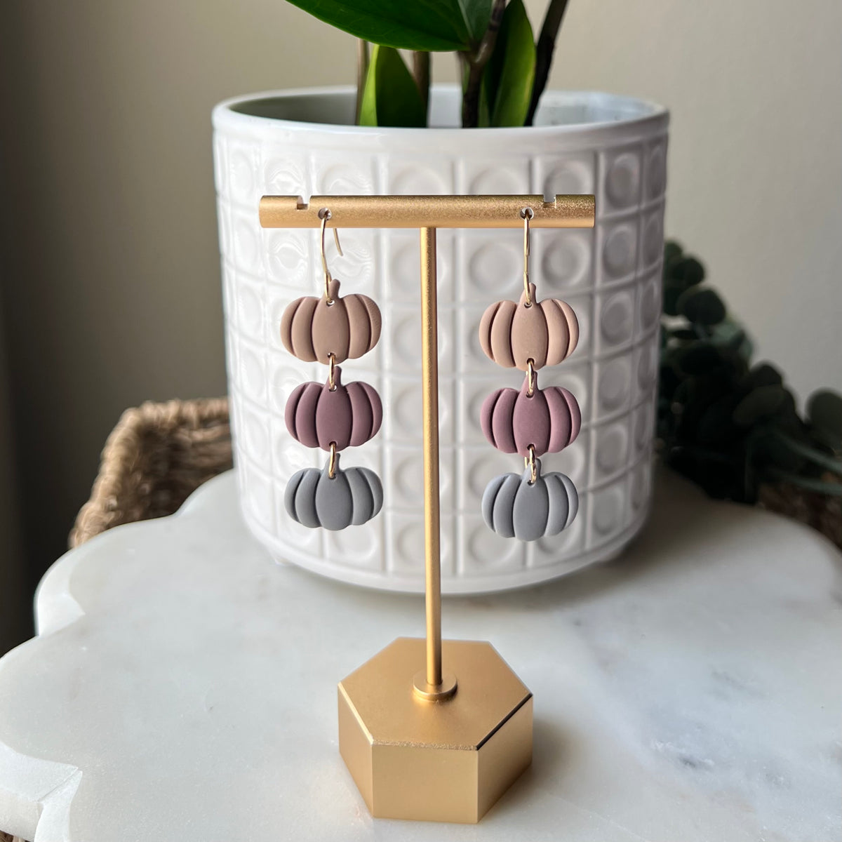 Pumpkin Patch Polymer Clay Earrings – Lightweight Fall Dangles