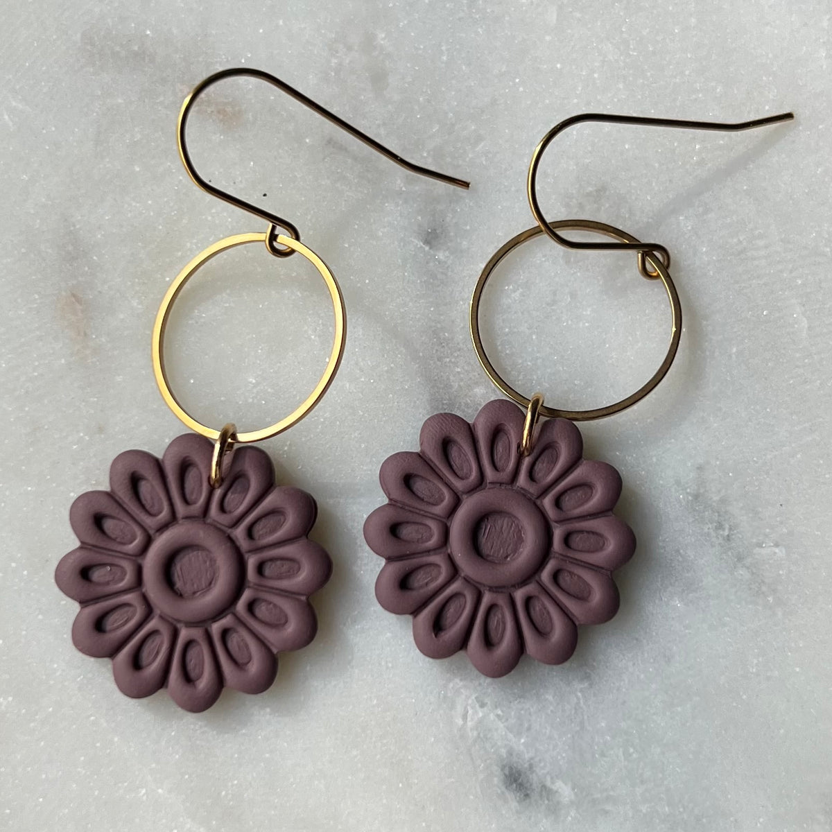 Petal Bloom Polymer Clay Dangle Earrings