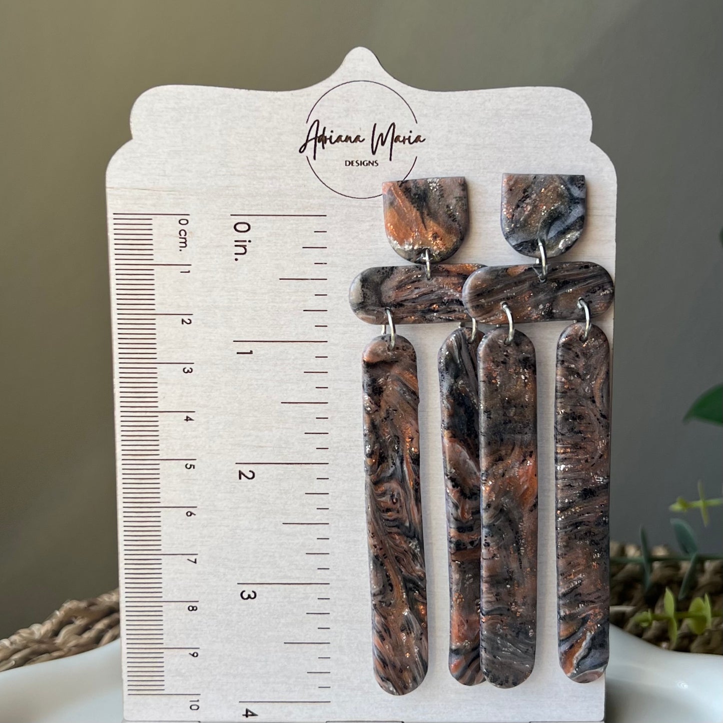 Long Boho Polymer Clay Statement Earrings