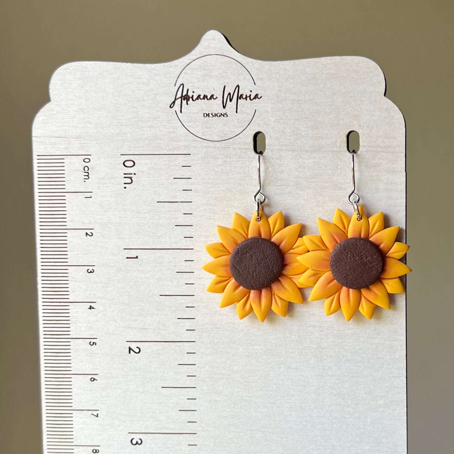 Sunflower Polymer Clay Earrings