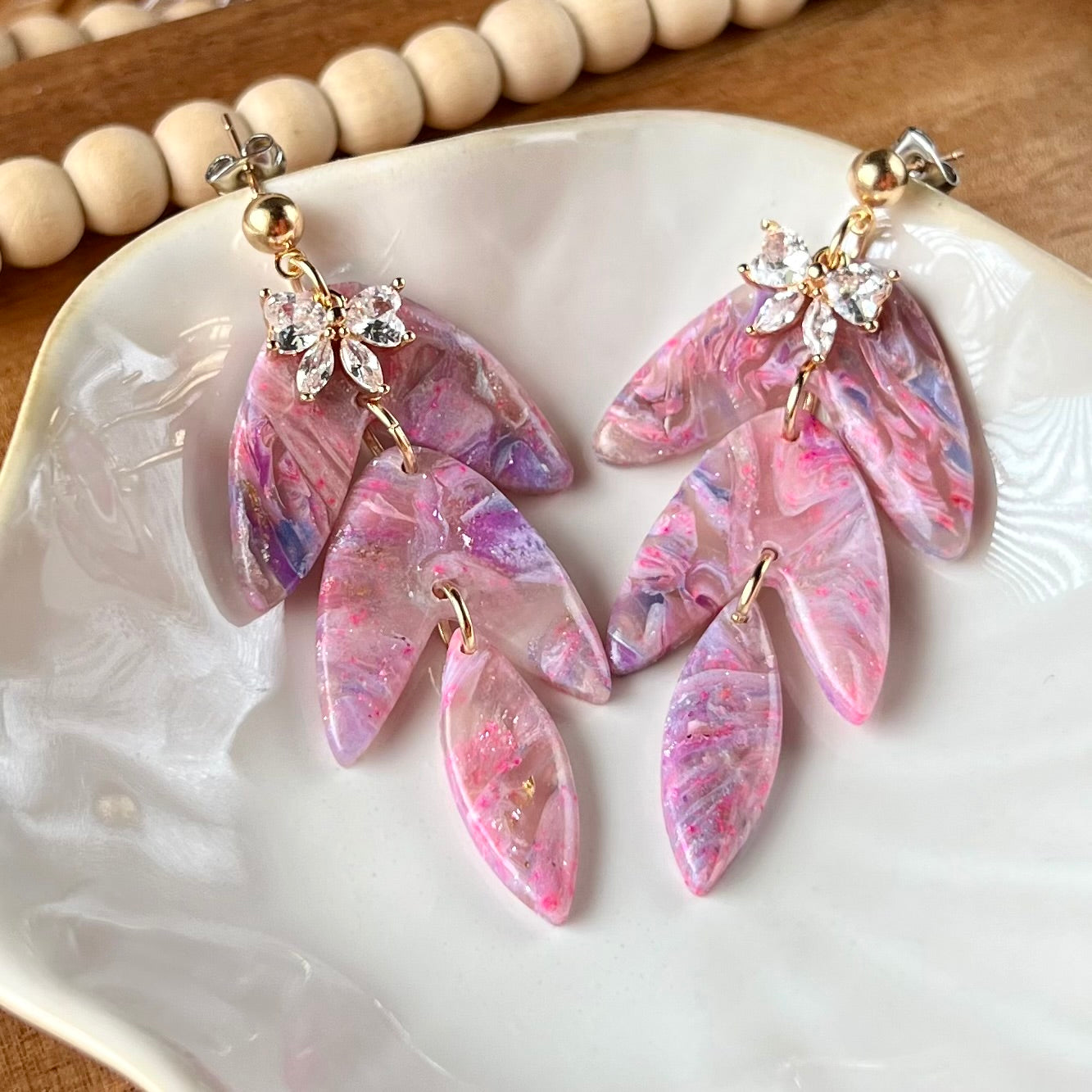 Sugar Rush Marbled Polymer Clay Earrings