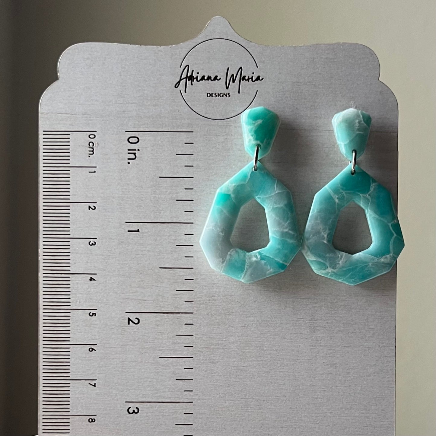 Ocean Waves Marbled Polymer Clay Earrings