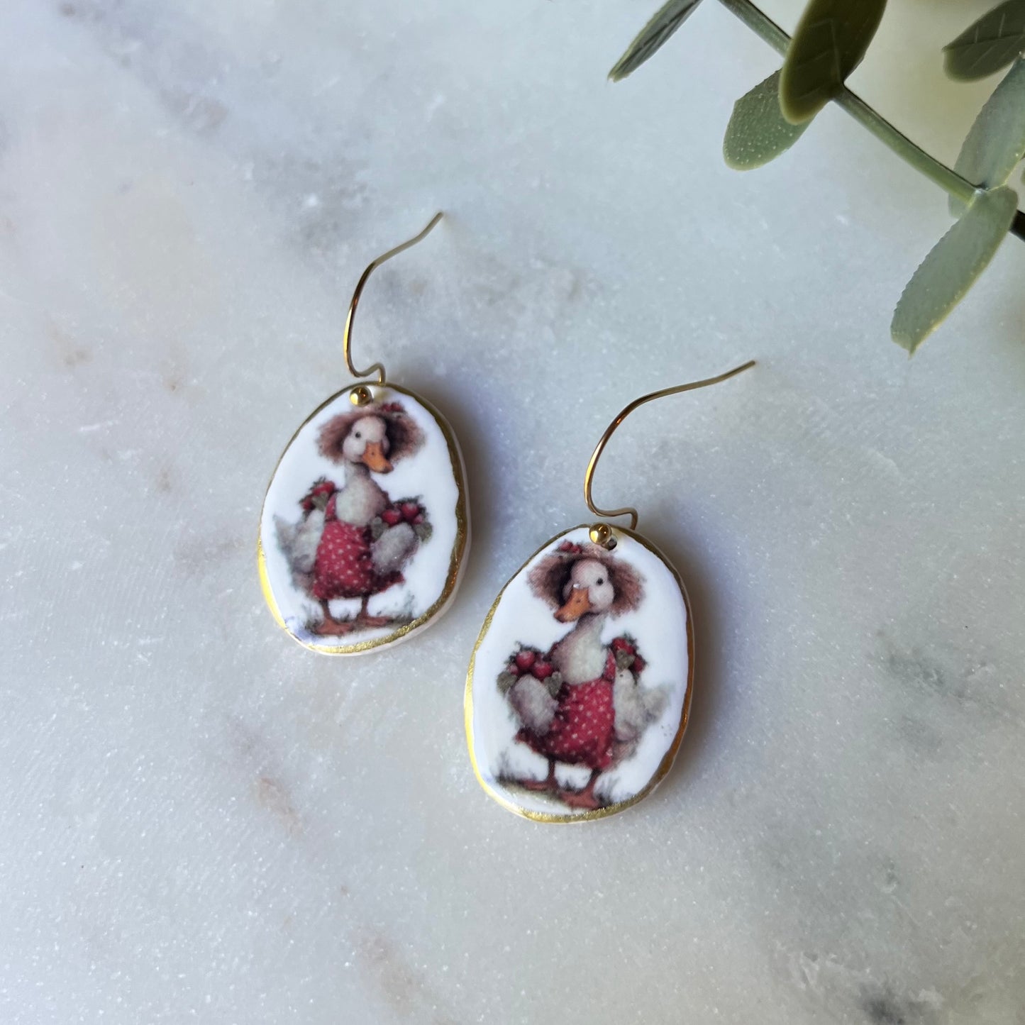 Strawberry Goose Collection: Polymer Clay Lightweight Dangles