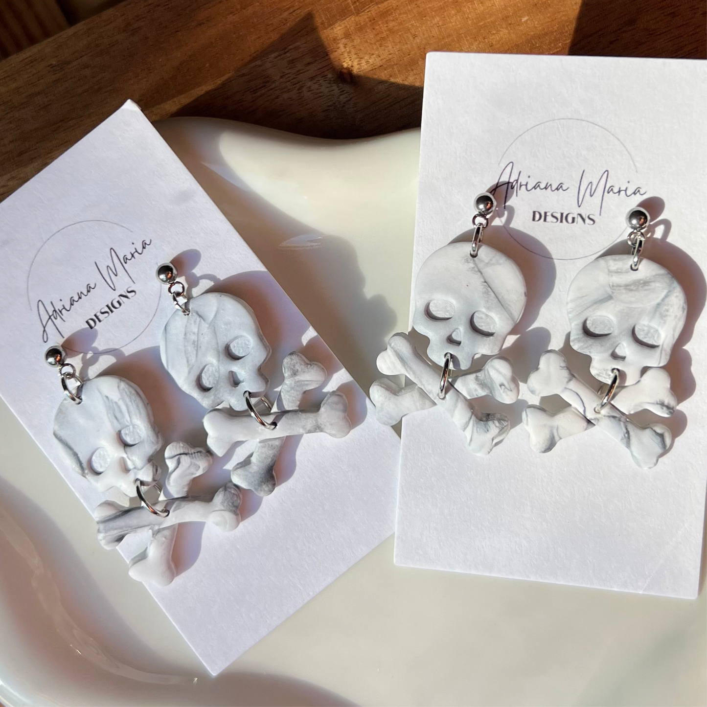 Skull & Crossbones Clay Earrings