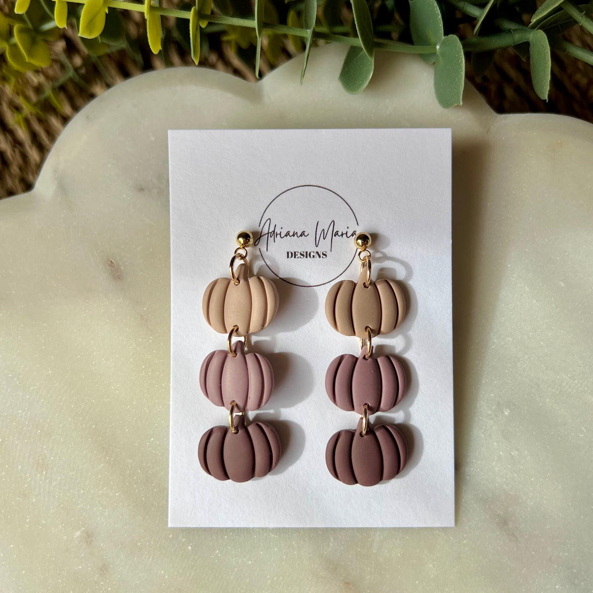 Pumpkin Patch Polymer Clay Earrings – Lightweight Fall Dangles