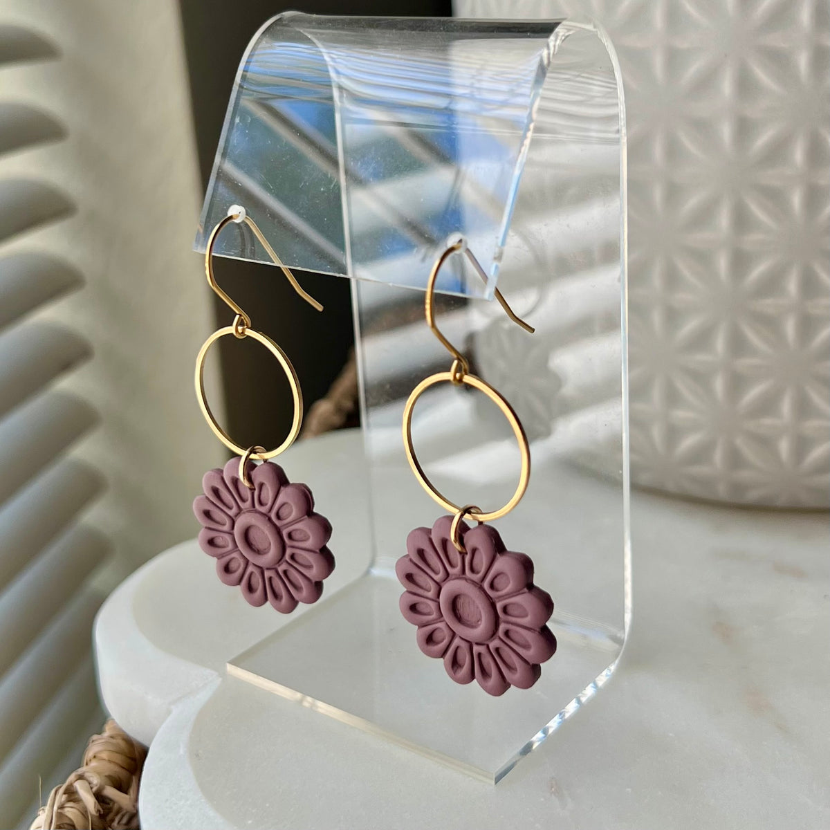 Petal Bloom Polymer Clay Dangle Earrings