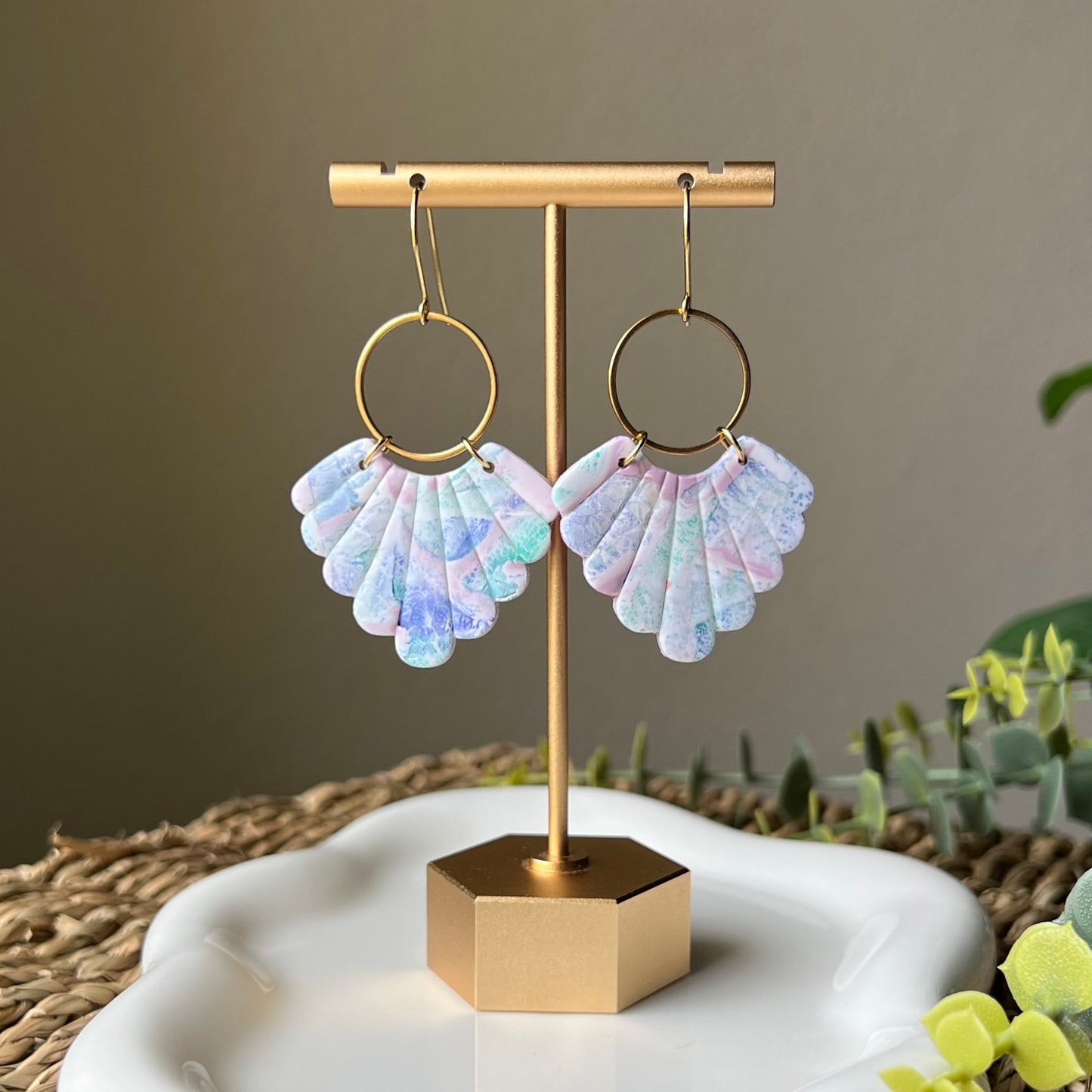 Watercolor Polymer Clay Earrings