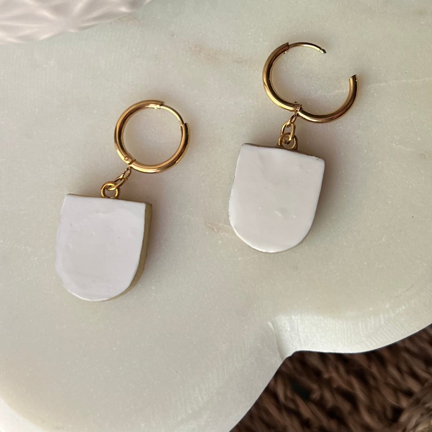 Limoncello Charm Polymer Clay Earrings with Huggie Hoops