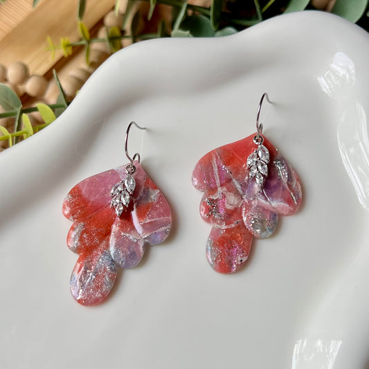 Rosso Marble Polymer Clay Earrings