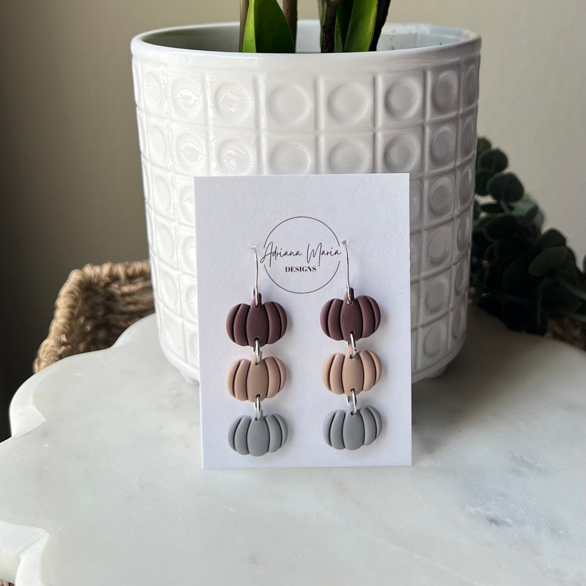 Pumpkin Patch Polymer Clay Earrings – Lightweight Fall Dangles