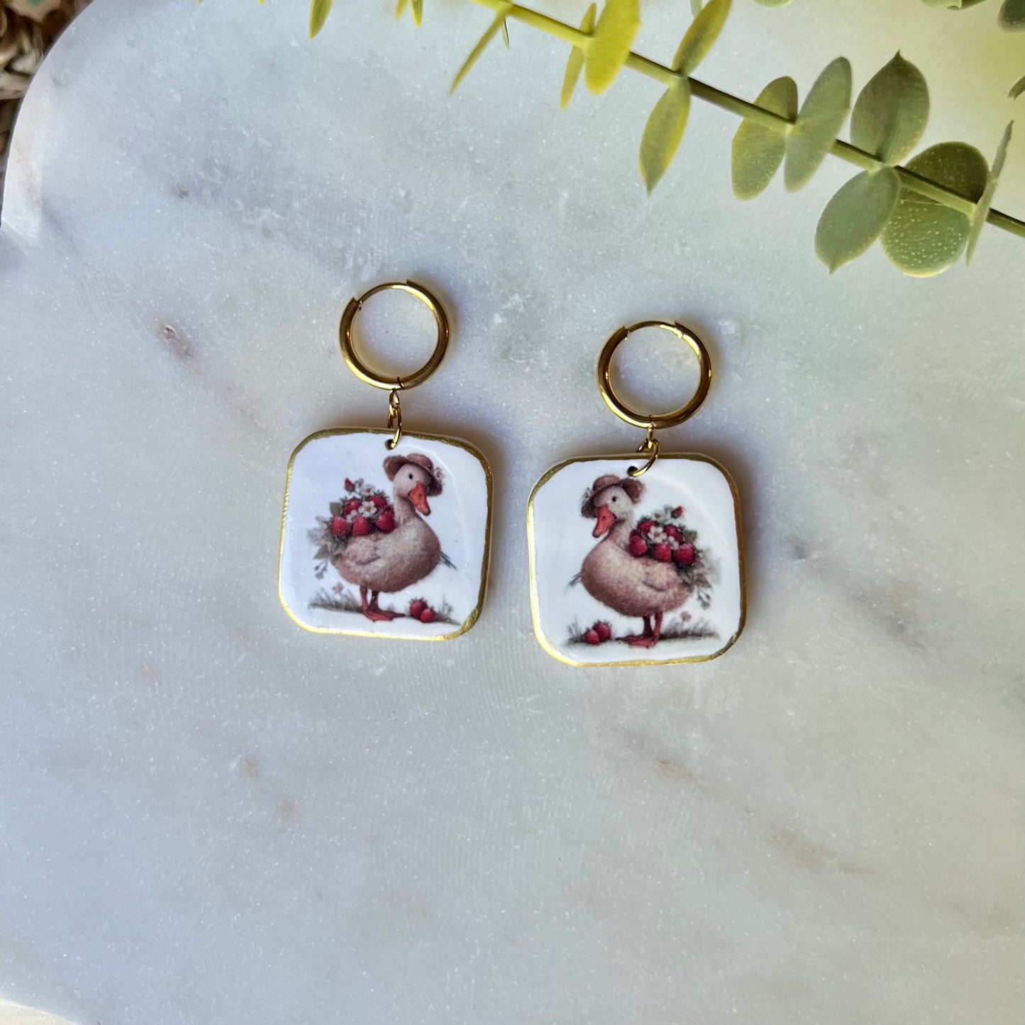 Strawberry Goose Collection: Polymer Clay Lightweight Dangles