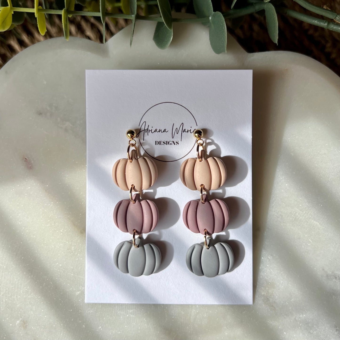 Pumpkin Patch Polymer Clay Earrings – Lightweight Fall Dangles