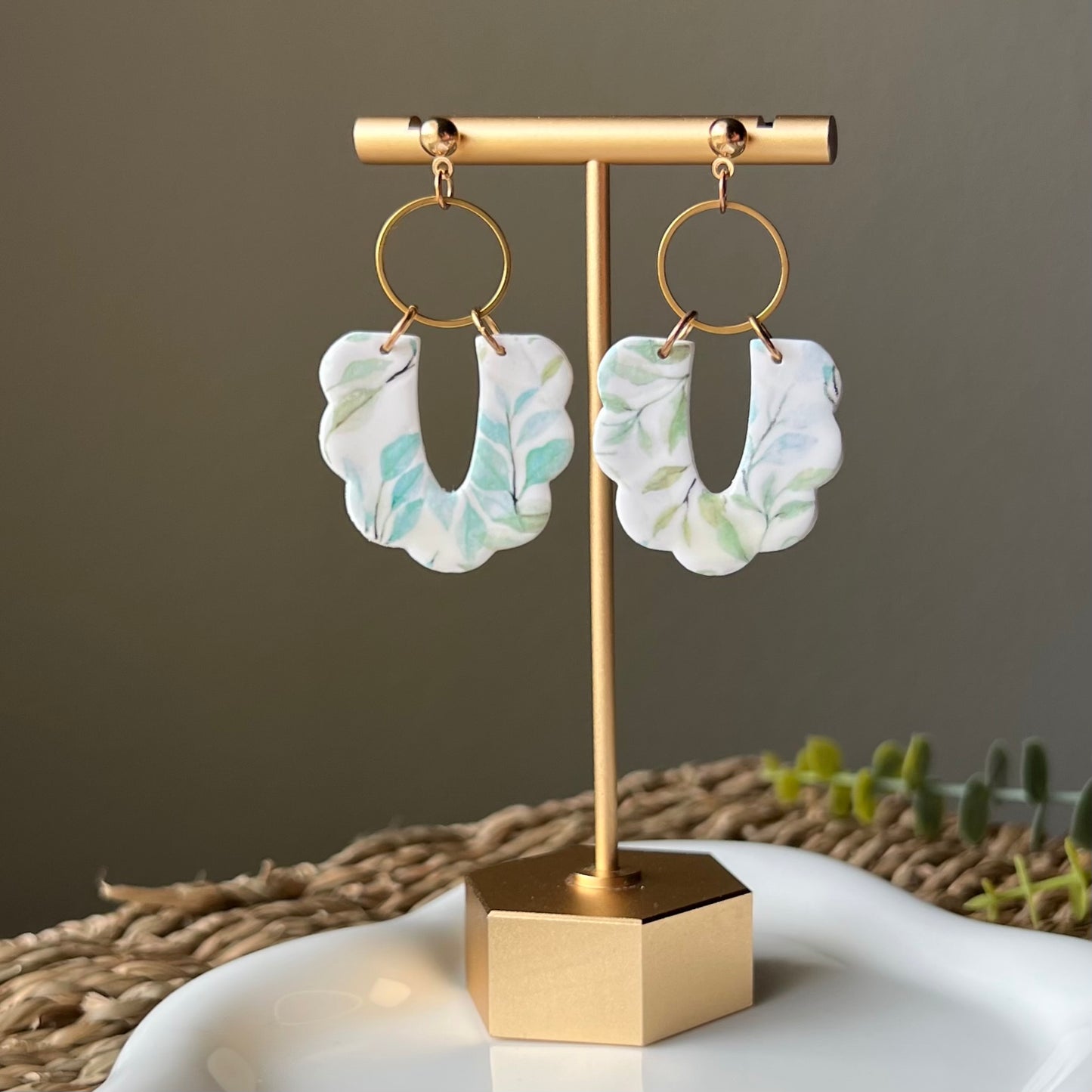 Spring Floral Polymer Clay Dangle Earrings