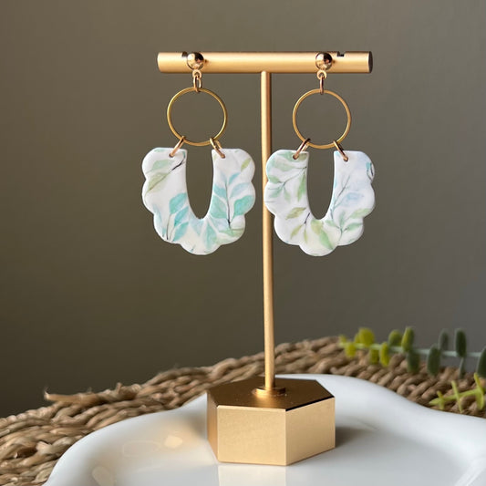 Spring Floral Polymer Clay Dangle Earrings